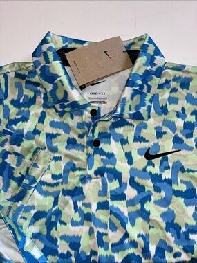 Nike Golf Shirt Men’s  M Tour Dri-Fit  Polo Sand Trap  Blue Rake Lines FD5939
